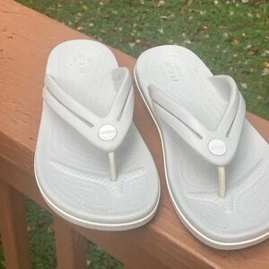 CROCS Light Gray Flip Flops